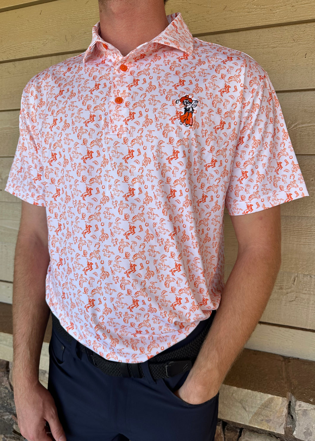 Horn Legend Cowboy Print Polo