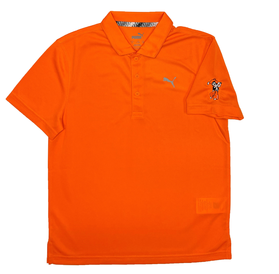 Orange puma golf sales shirt